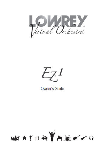 Lowrey EZ1 User owners manual - PDF Version