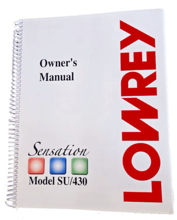 Lowrey SU-430 Sensation Owners Manual - PDF Version